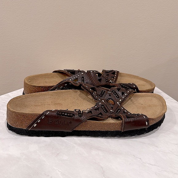 🔥Betula By Birkenstock Brown Leather Sandals with Cutout Design🔥 - Picture 2 of 5